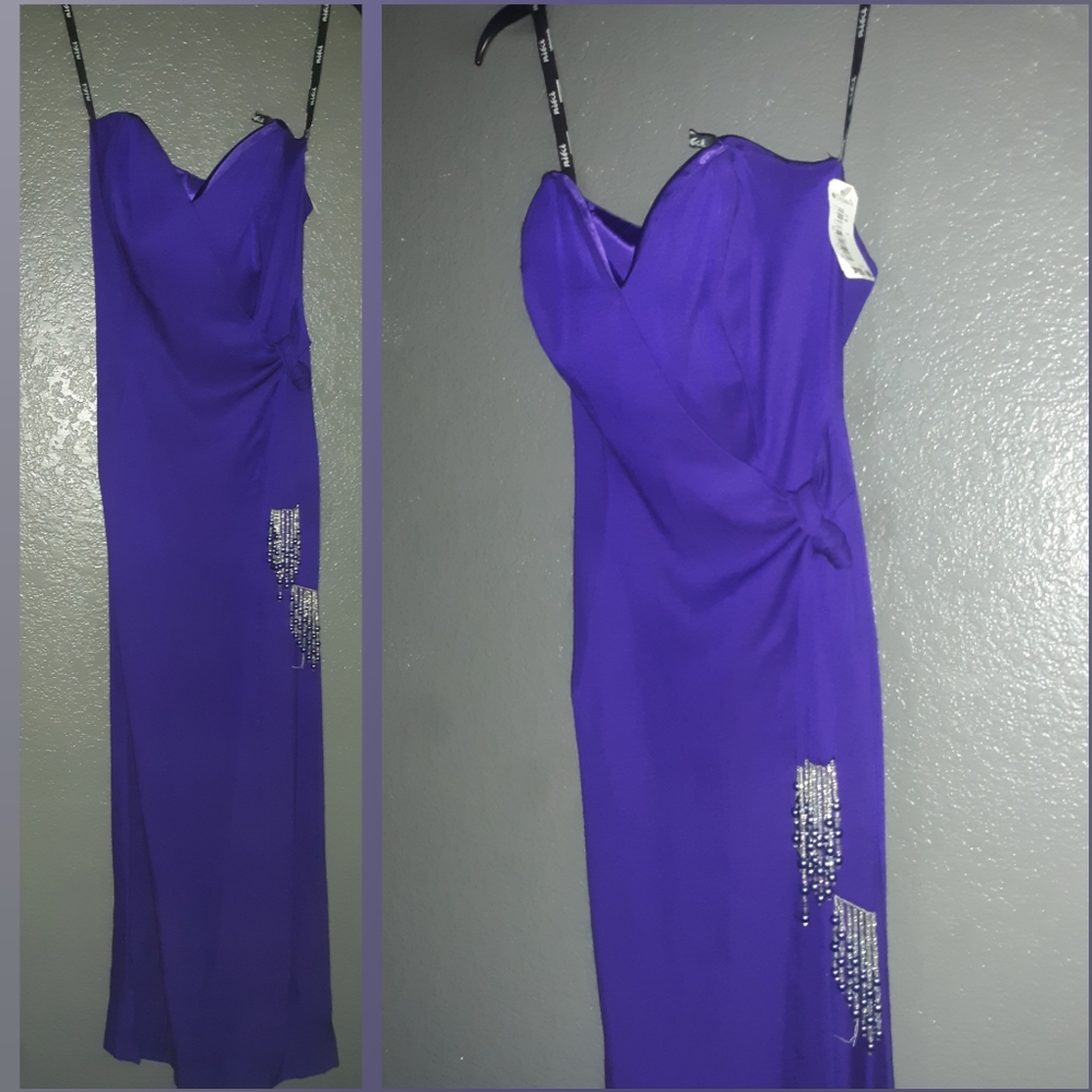 Niki Originals Size 4 Purple Beaded Dress